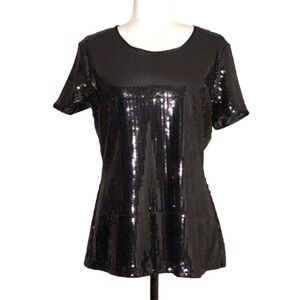 DS Lab black sequinned top
